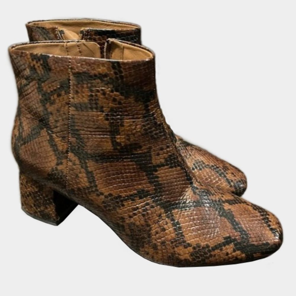 Snakeskin ankle boots
